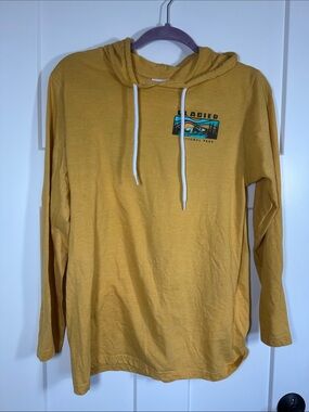 Glacier National Park Mustard Yellow Long Sleeve Hooded Tee 027